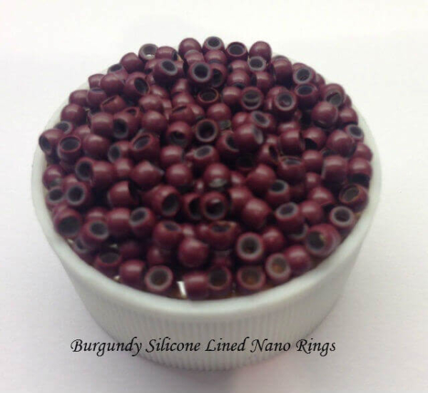 burgundy Silicone Lined Nano Rings